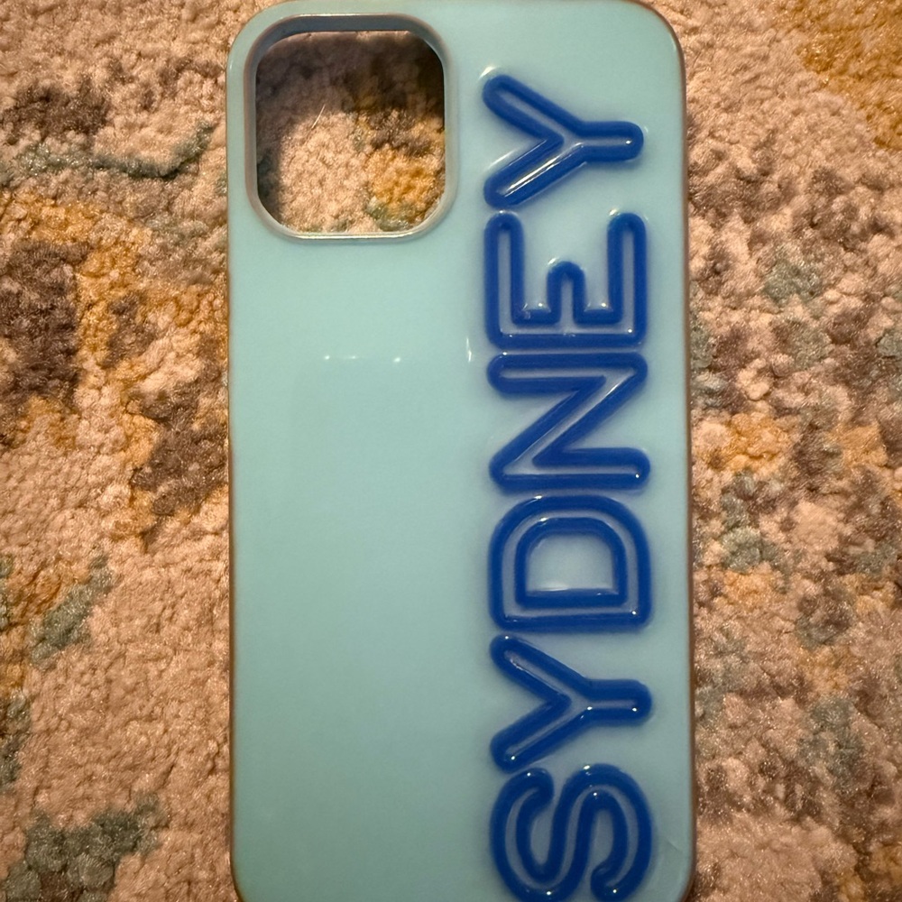 BaubleBar Blue Phone Case with Bold Raised Lettering